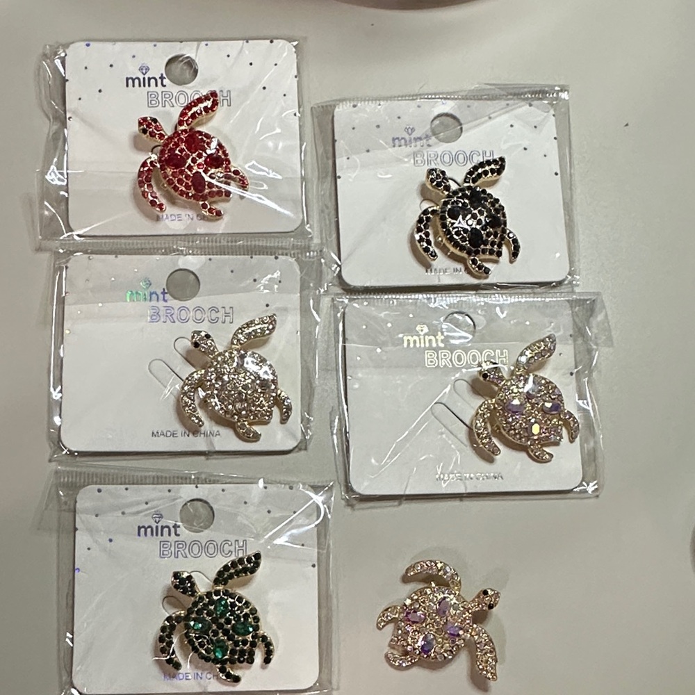 Mint Colorful Turtle Brooch - Color Choice